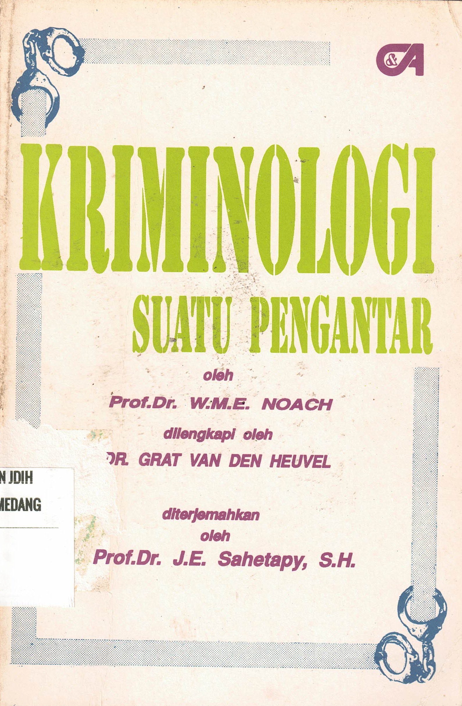 Kriminologi Suatu Pengantar