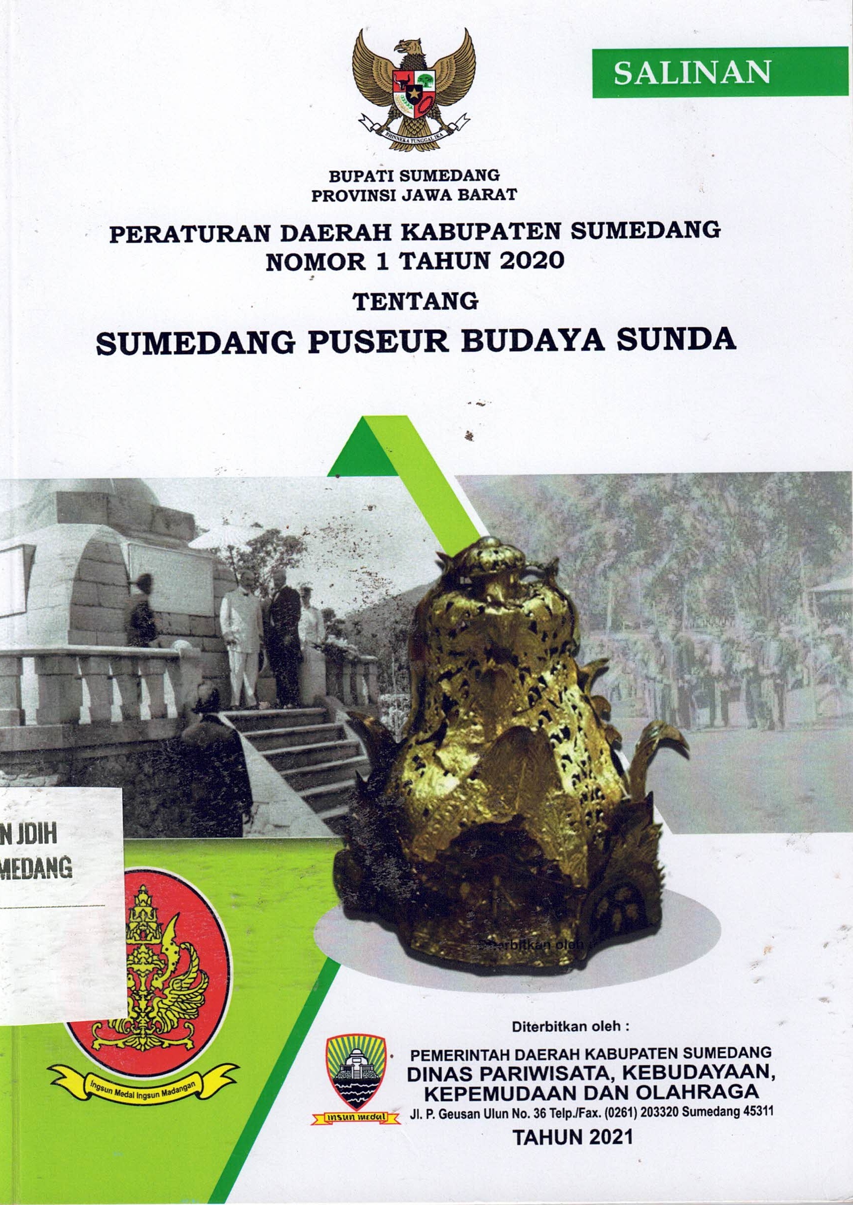 Peraturan Daerah Kabupaten Sumedang Nomor 1 Tahun 2020 tentang Sumedang Puseur Budaya Sunda