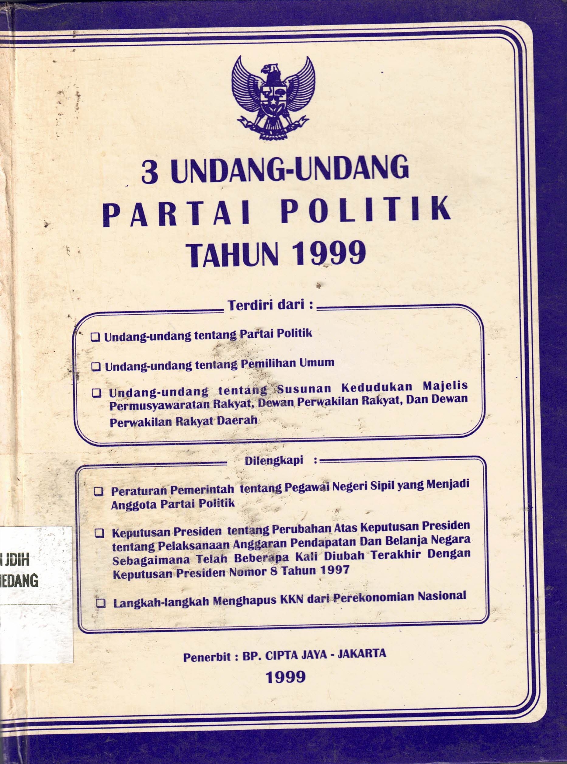 3 Undang-Undang Partai Politik Tahun 1999