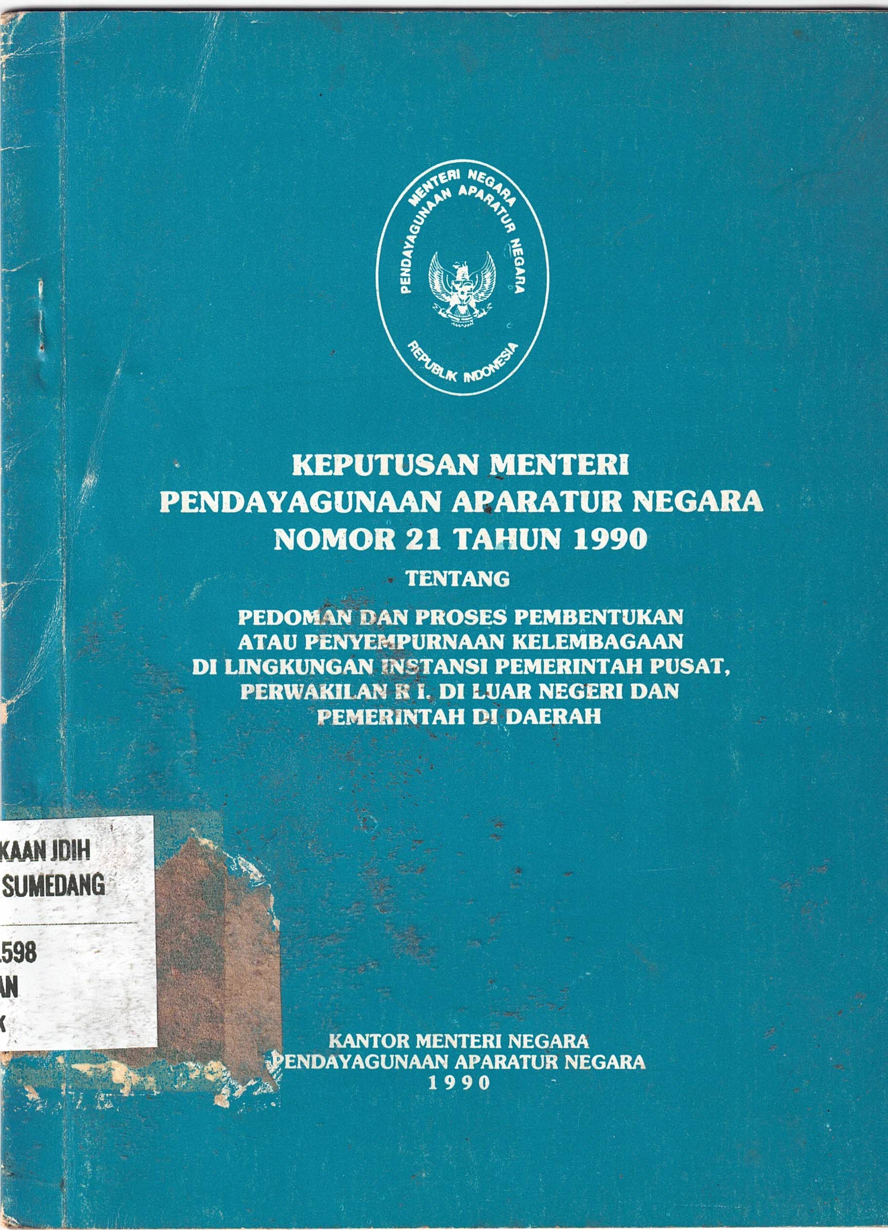 Keputusan Menteri Pendayagunaan Aparatur Negara Nomor 21 Tahun 1990