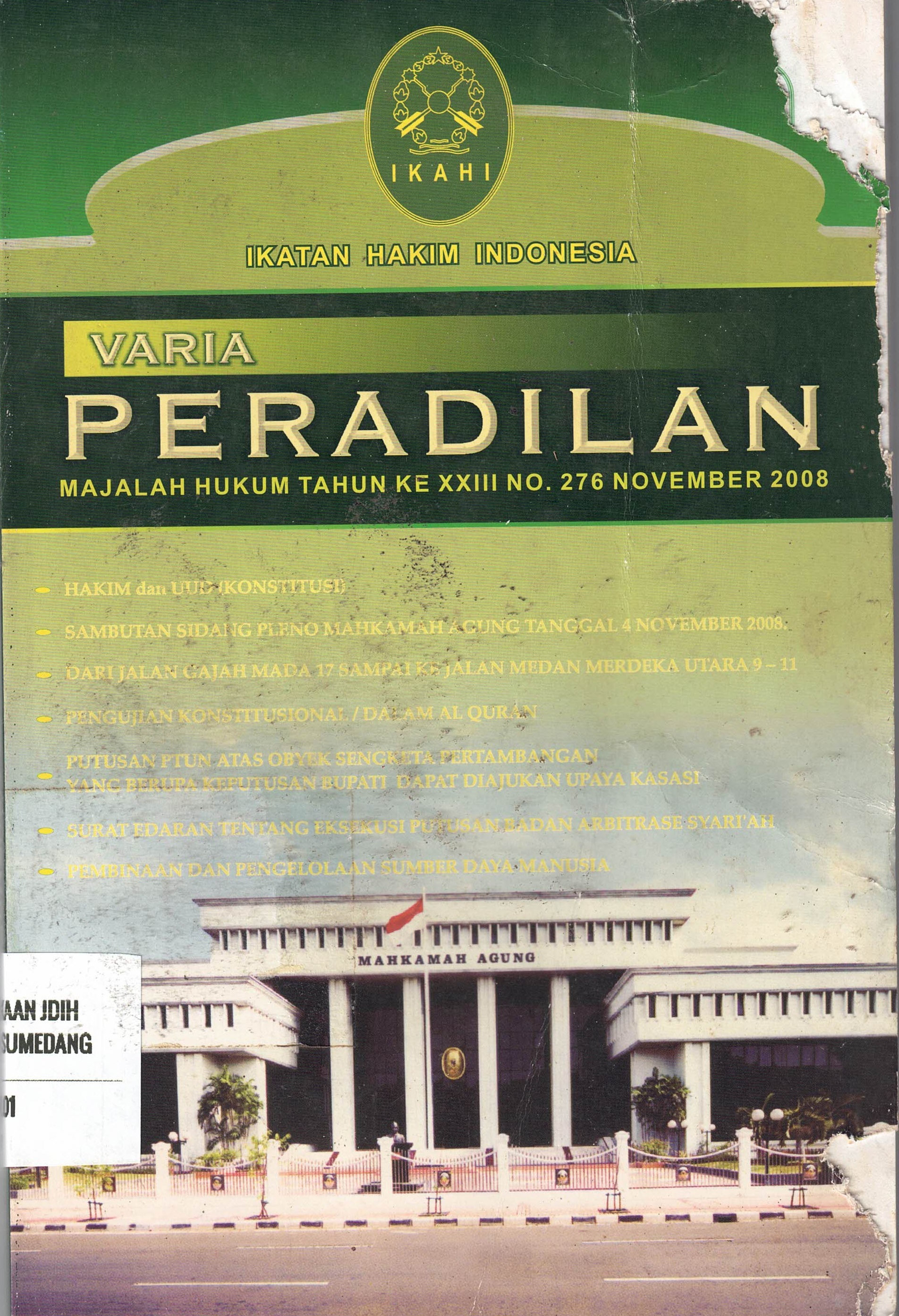 Varia Peradilan Majalah Hukum Tahun Ke XXIII No. 276 November 2008