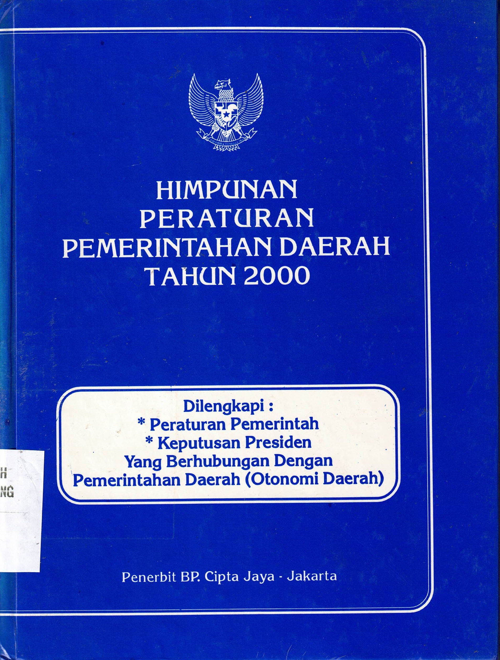Himpunan Peraturan Pemerintah Daerah Tahun 2000